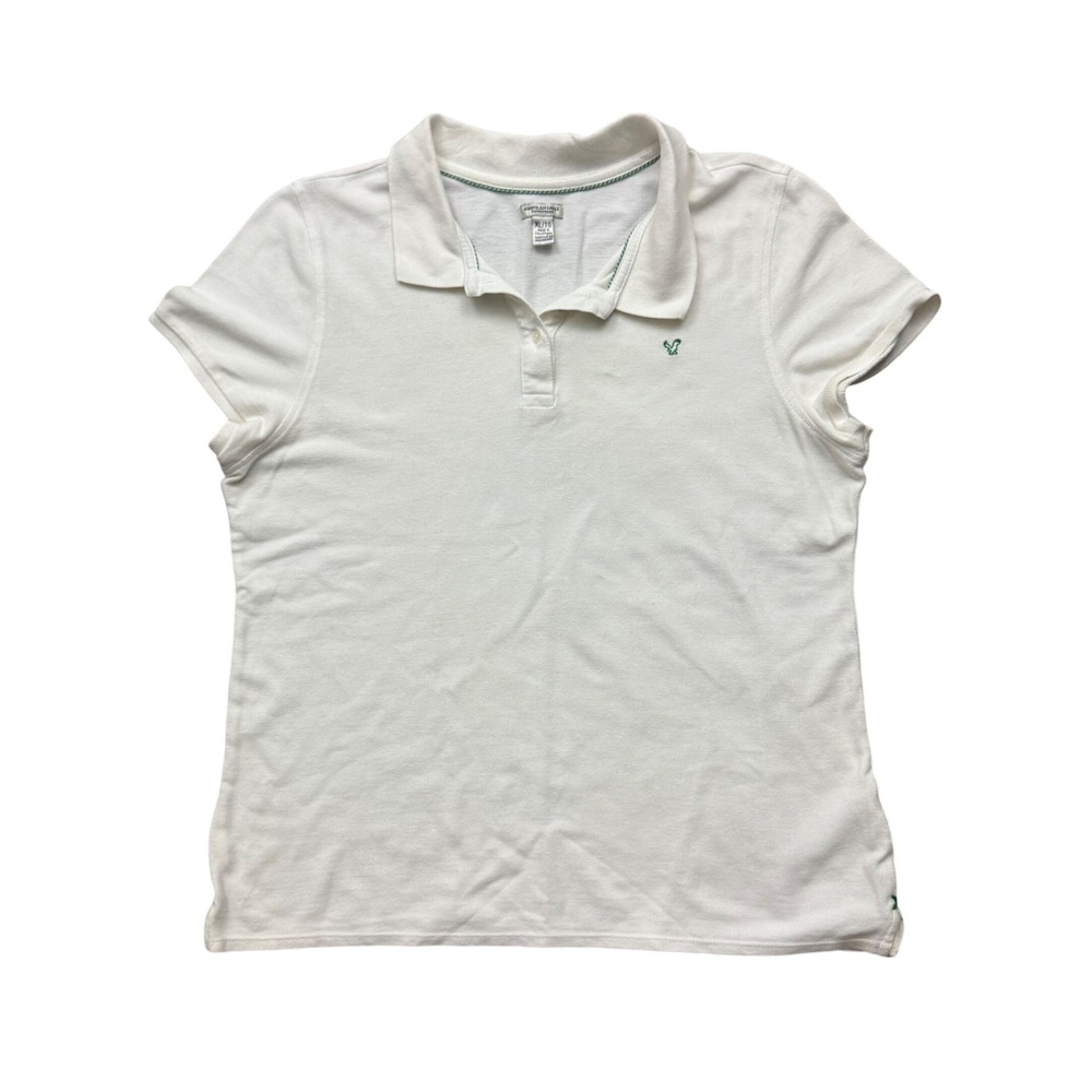 Vintage Y2K American Eagle Outfitters Preppy Polo Shirt White XL